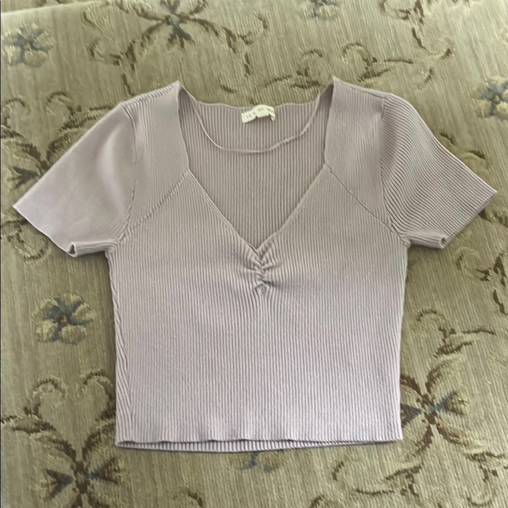 Women's Lavender Ribbed Sweater Top